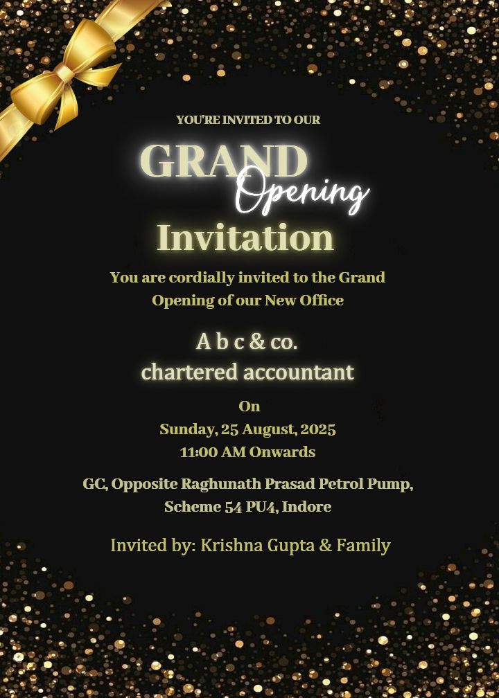 Grand Opening Invitation With Indian Ceremony Style