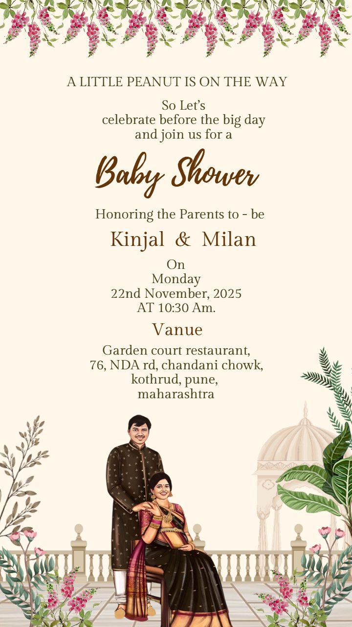 Editable Baby Shower Invitation Video with Couple Theme