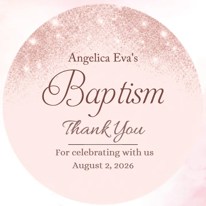 Baptism Thank You Tag Template for Memorable Celebrations