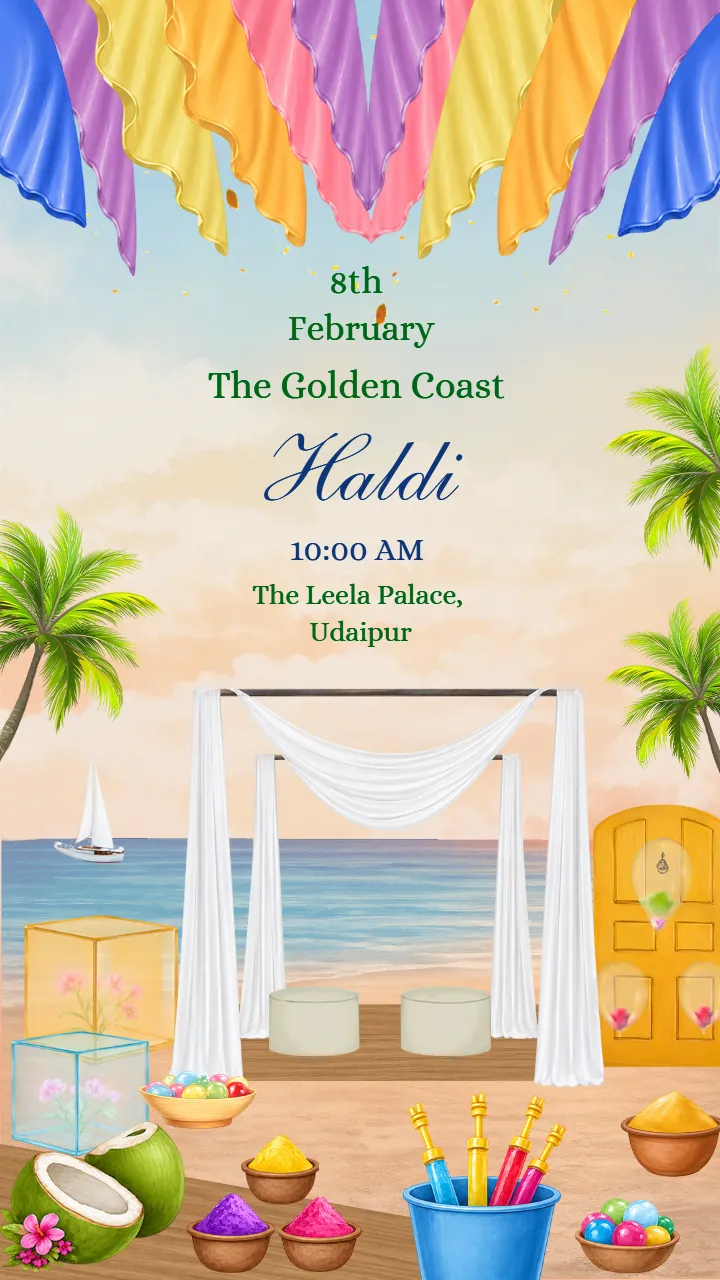 Wedding Invitation Video with Beachside Wedding Story
