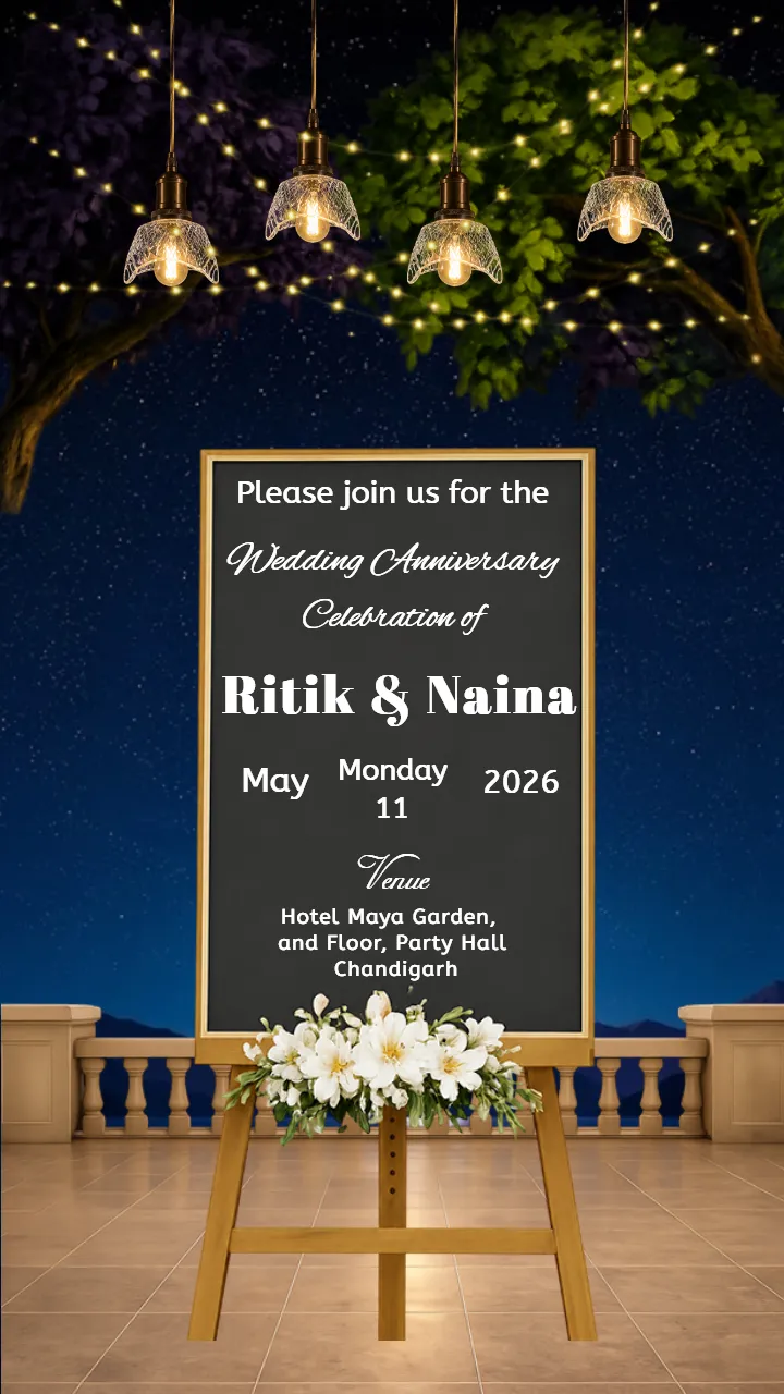 25th wedding anniversary Video Luxury Gold Stage Decoration
