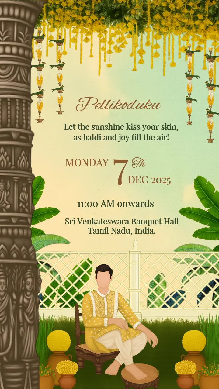 Celebrate Love with Temple Theme Telugu Wedding Invite Video