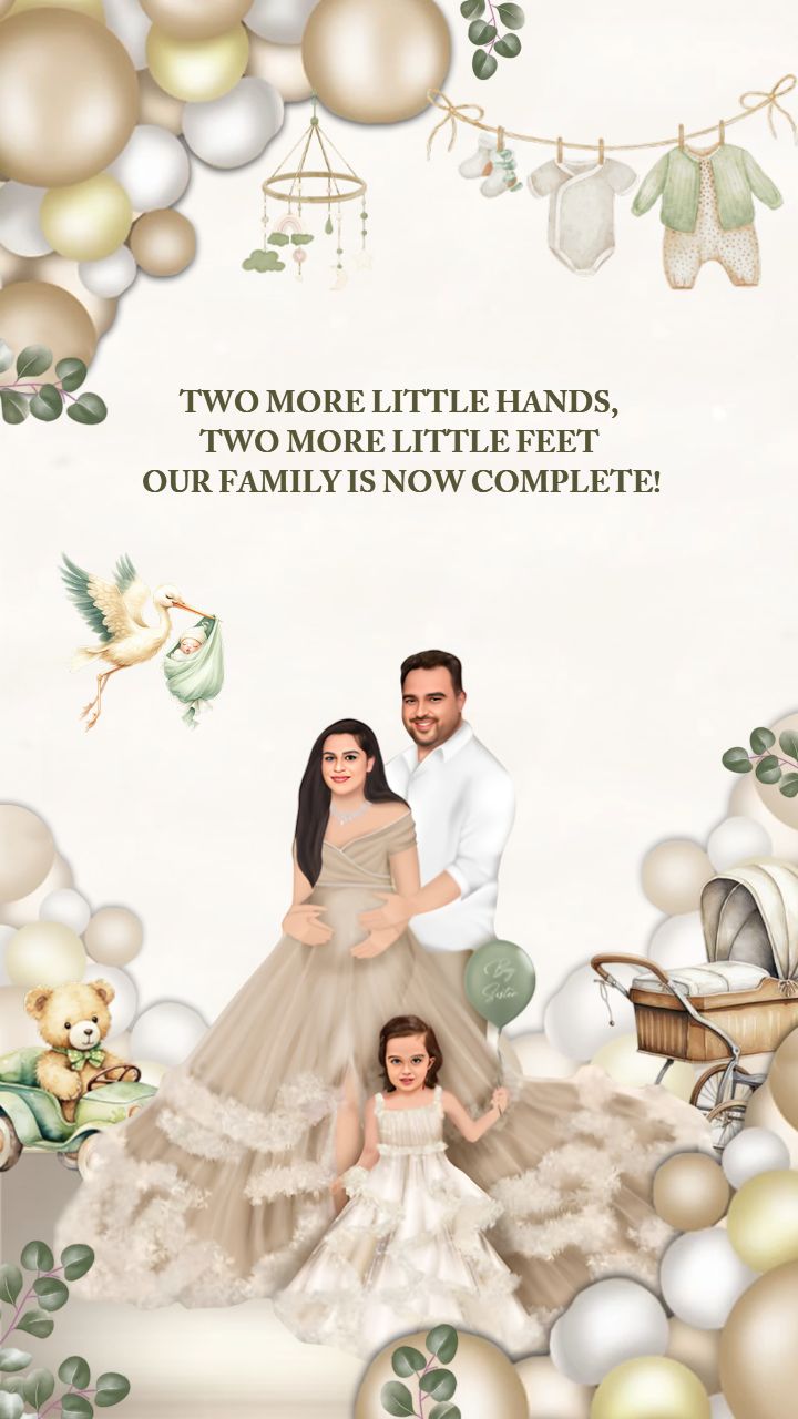 Its a boy announcement video template with soft white card