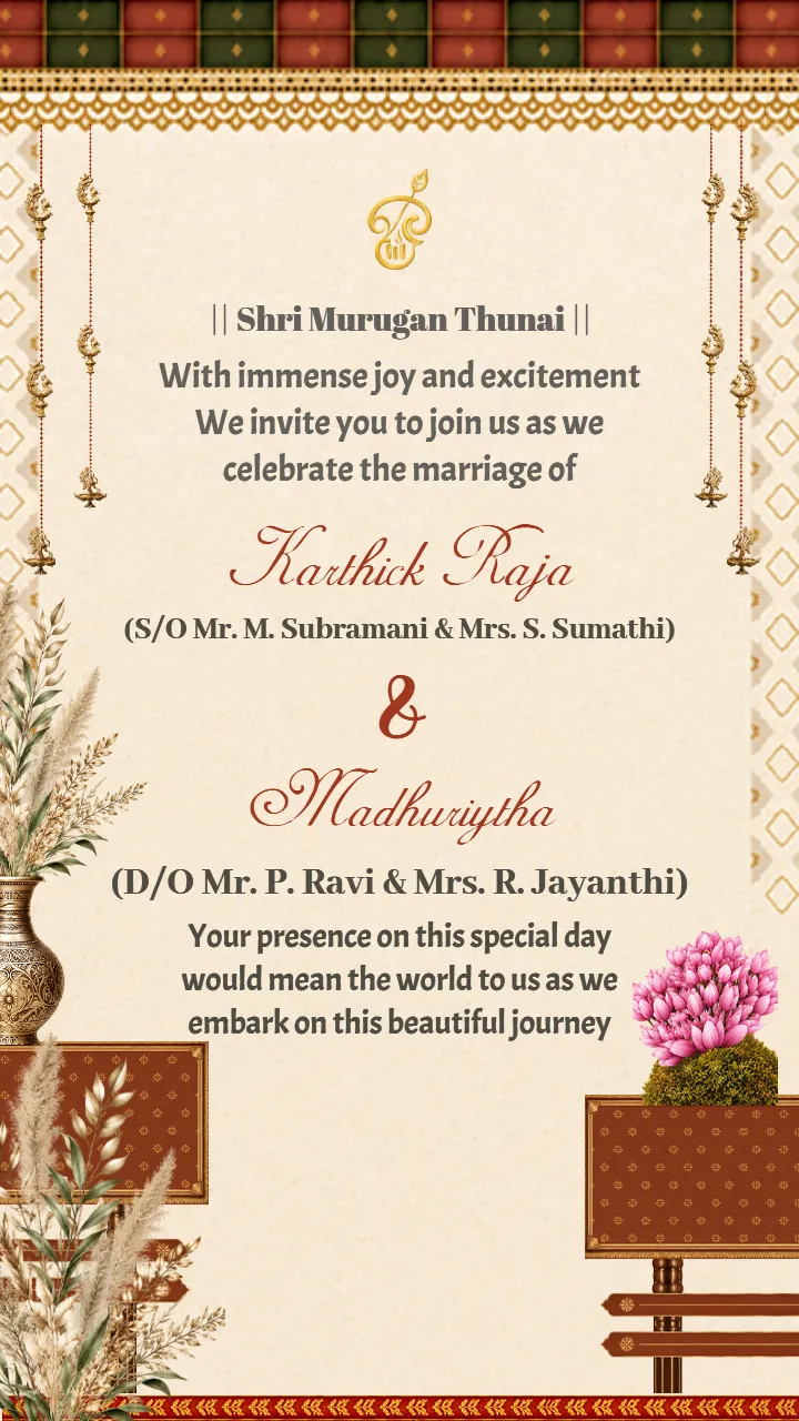 South Indian Wedding Invitation Video with Elegant Theme