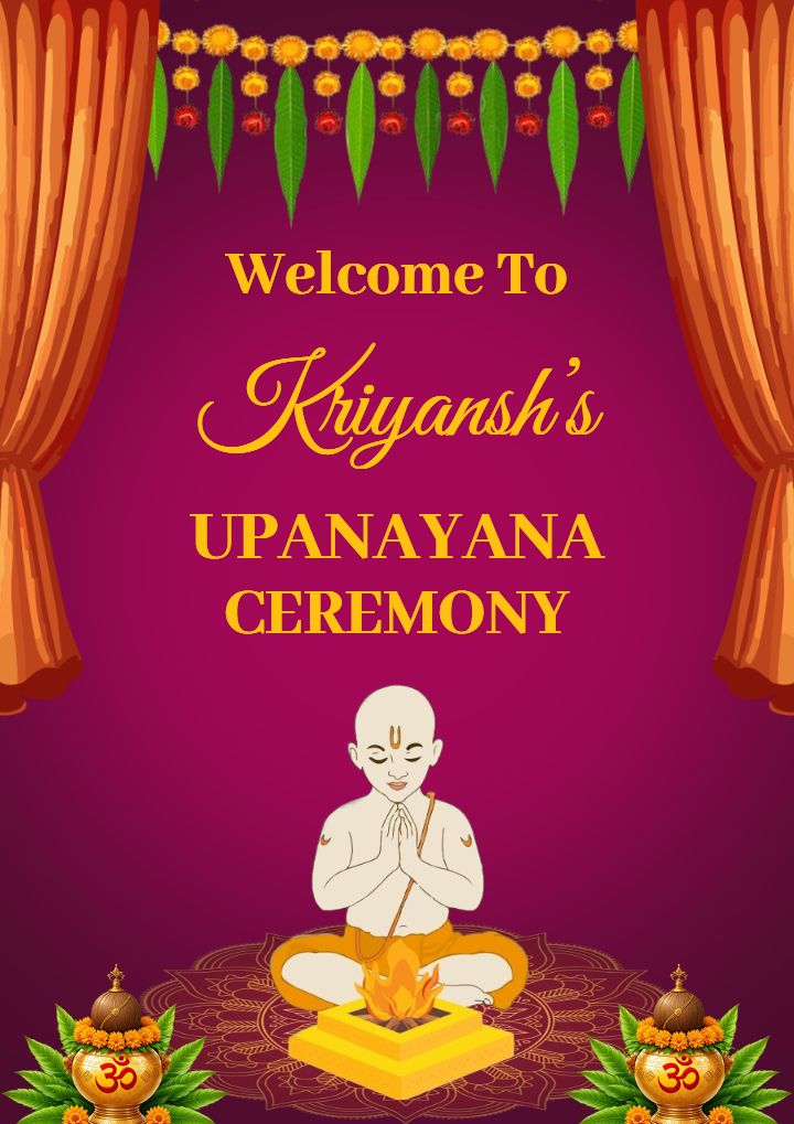 Welcome Board for Traditional Upanayana Ceremony