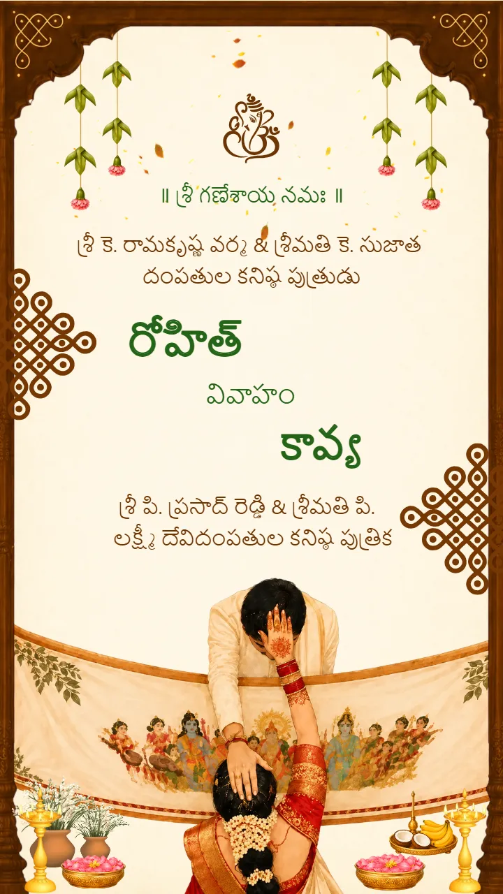 Telugu Wedding Invitation Video For Luxury Wedding Themes