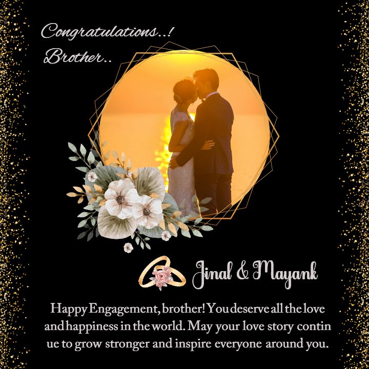 Radiant Sunset Engagement Wishes for Brother Blissful Love