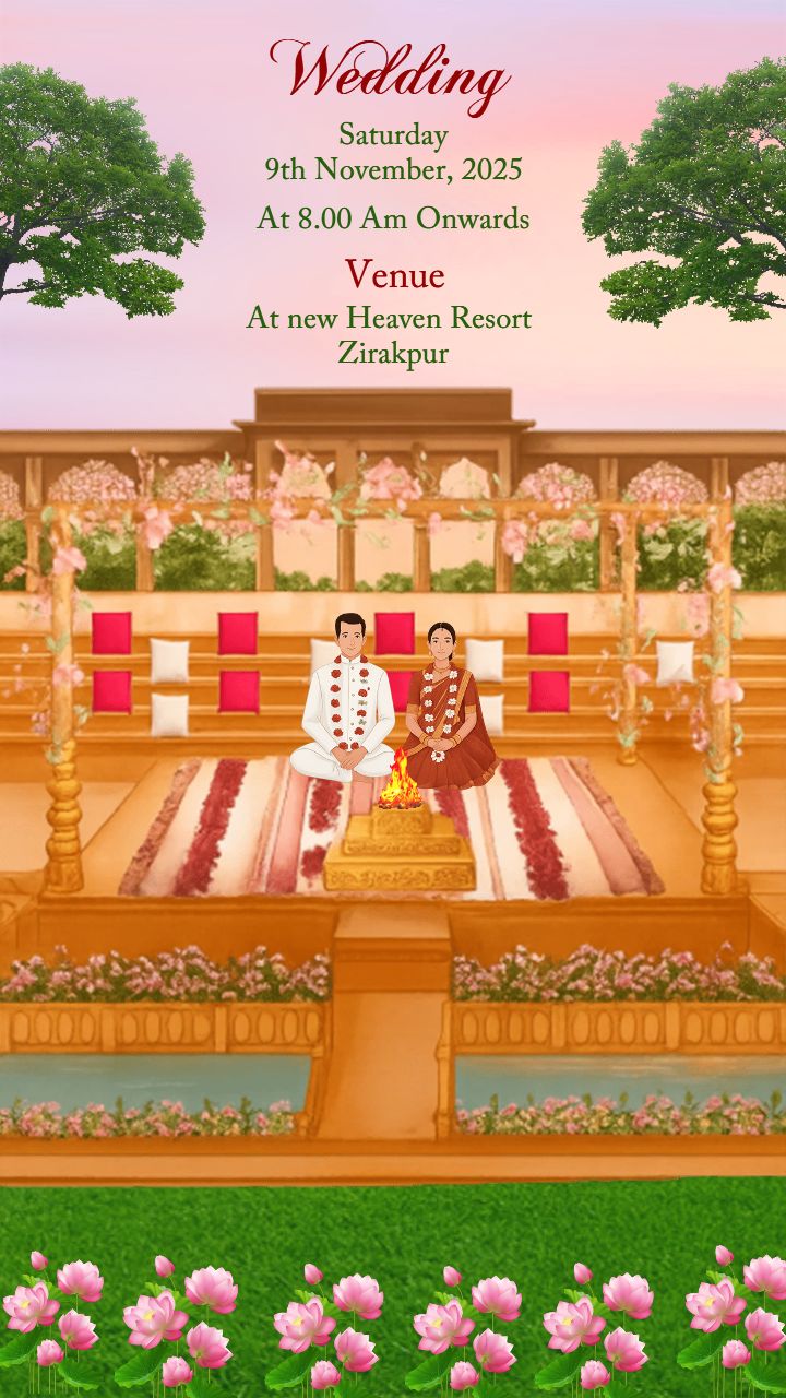 Modern Punjabi Wedding Card Templates to Edit Dwonload