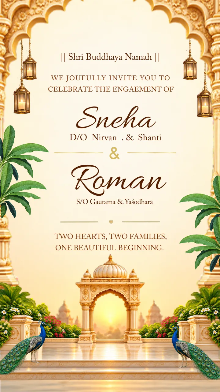 Buddhist Engagement Invitation Video Online to Customize