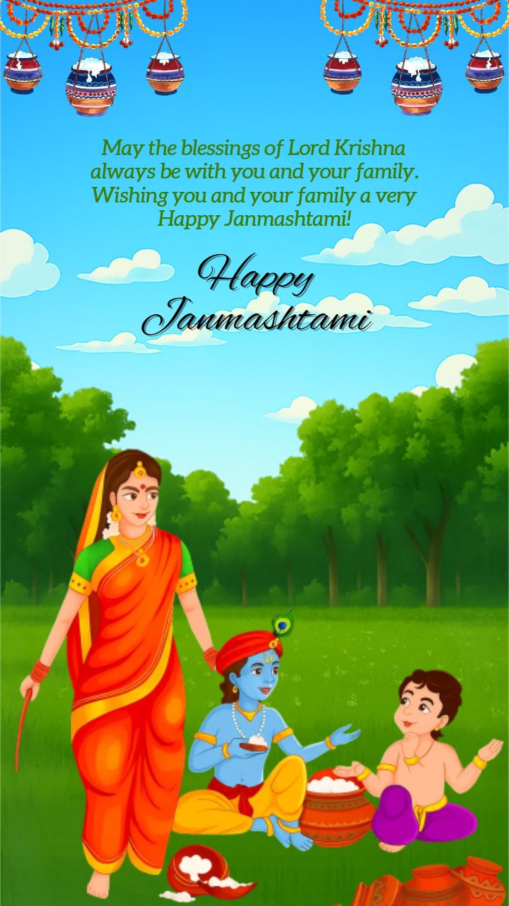 Janmashtami Festival Images with Traditional Krishna Art