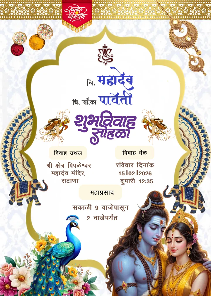 Download Wedding Invitation Card in Marathi Design HD