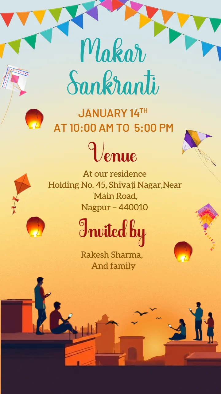 Makar Sankranti Invitation 2026 Online Free Card Download