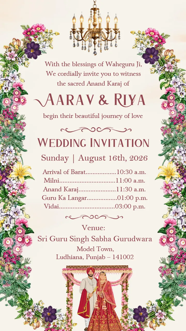 Punjabi Wedding Invitation Video with Traditional Themes
