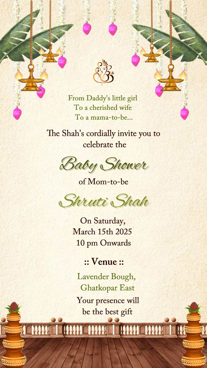 Beautiful Baby Shower Invitation Video With Lights