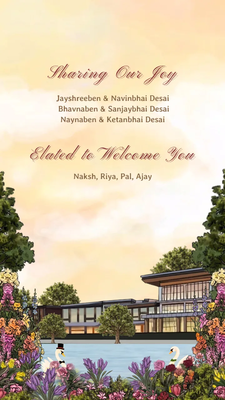 Wedding Invitation Video with Custom Designs and Music