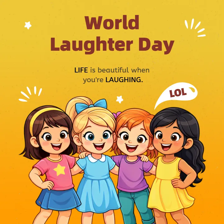 Happy Laughter Day Images in English for Social Sharing