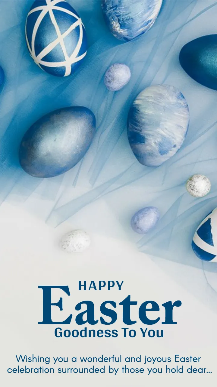 Floral Happy Easter Greetings Card in English Design 4K