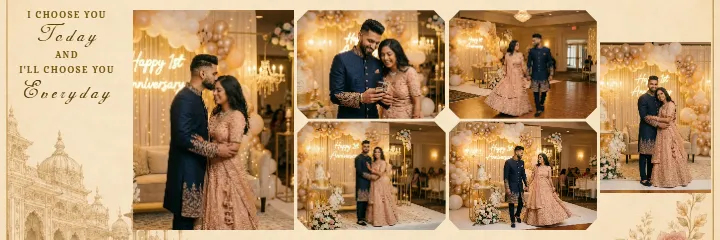 First Anniversary Party Album Design Ideas for Couples