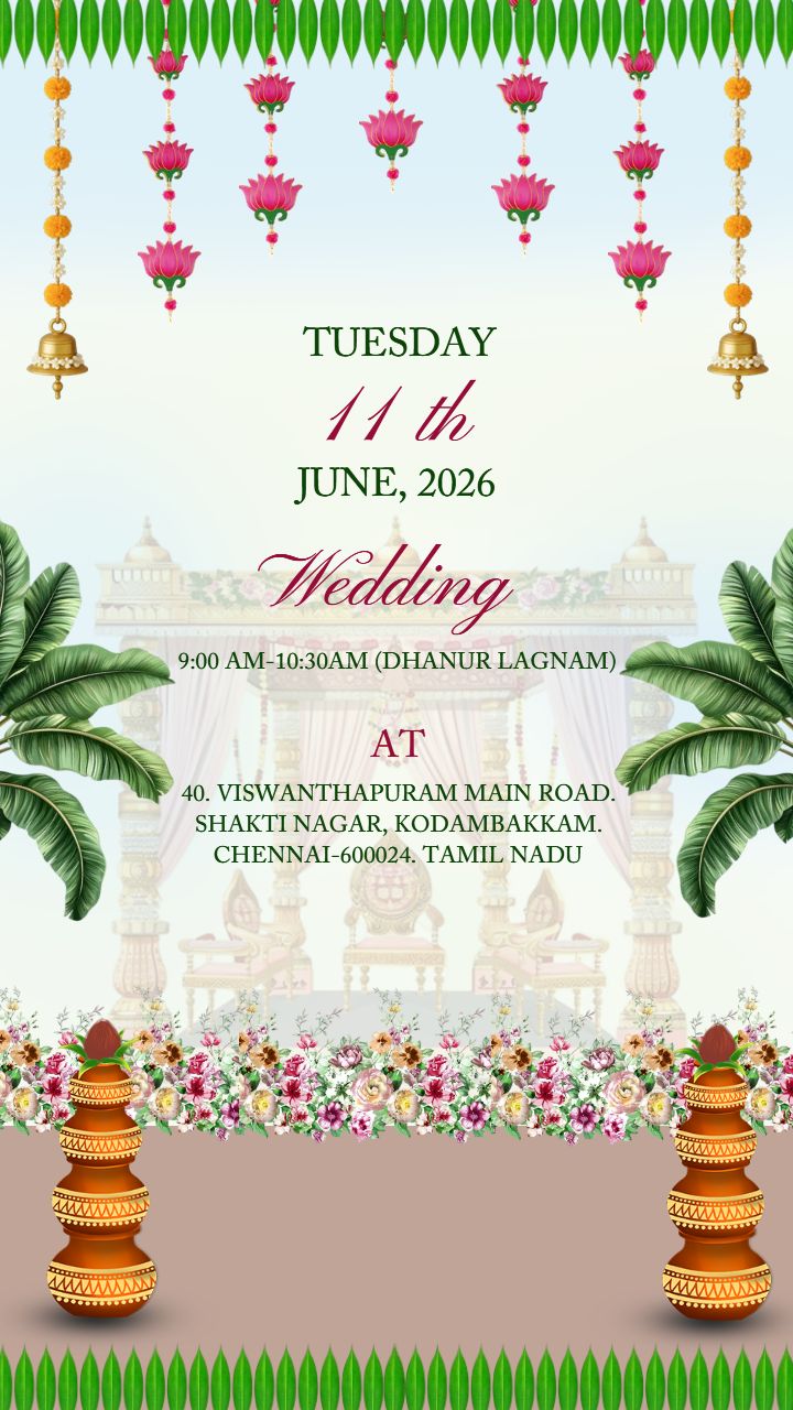Tamil Wedding Invitation Video for Family Functions