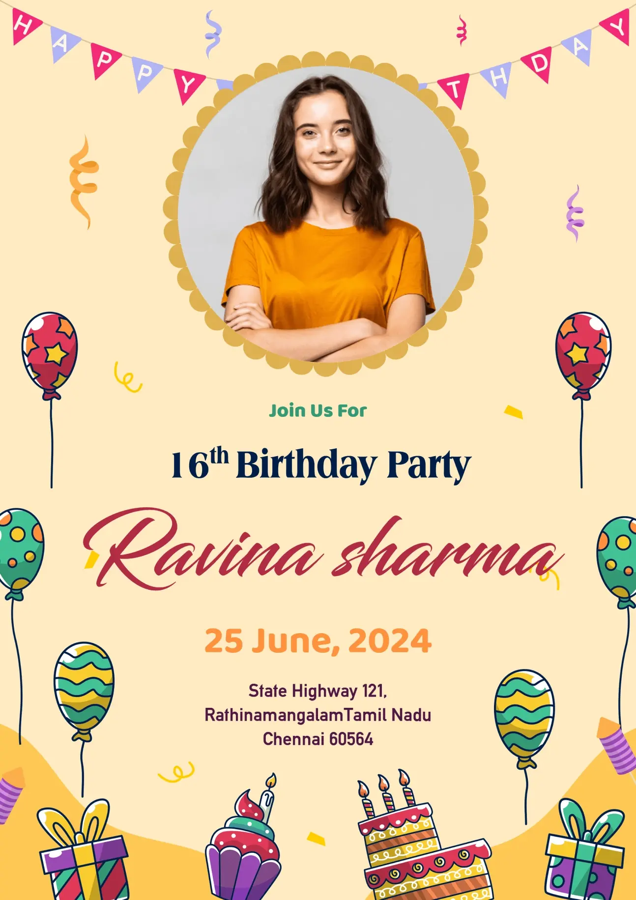 Free Sixteen Birthday Invites Template with Photo