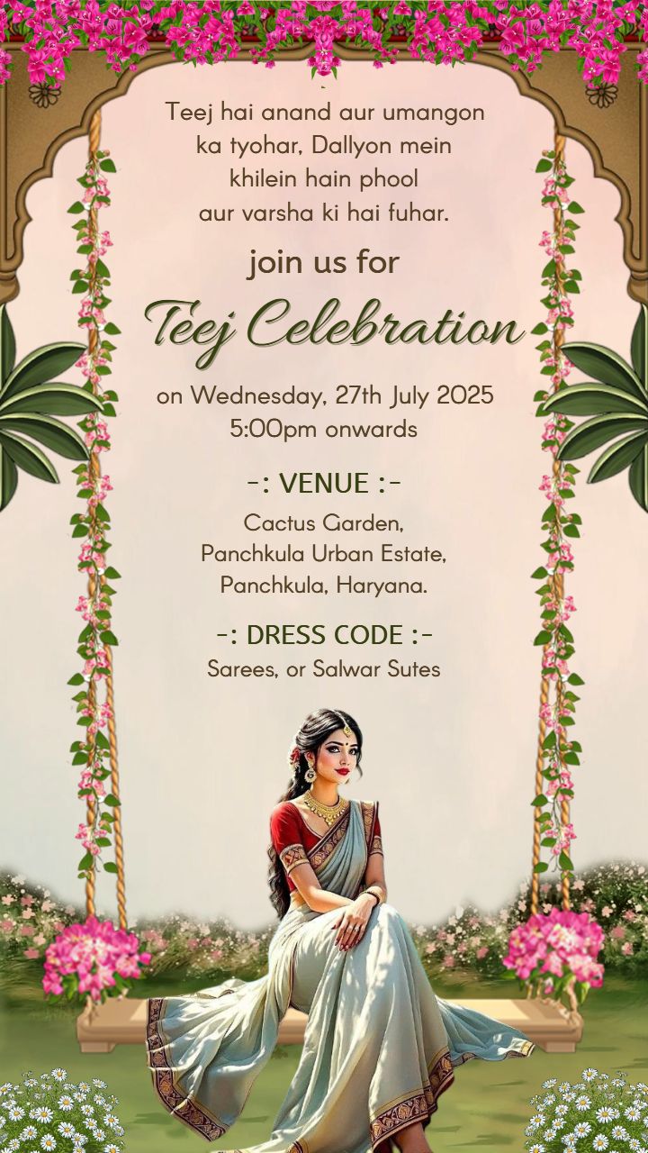 Download Teej Celebration Invitation Template For 2025