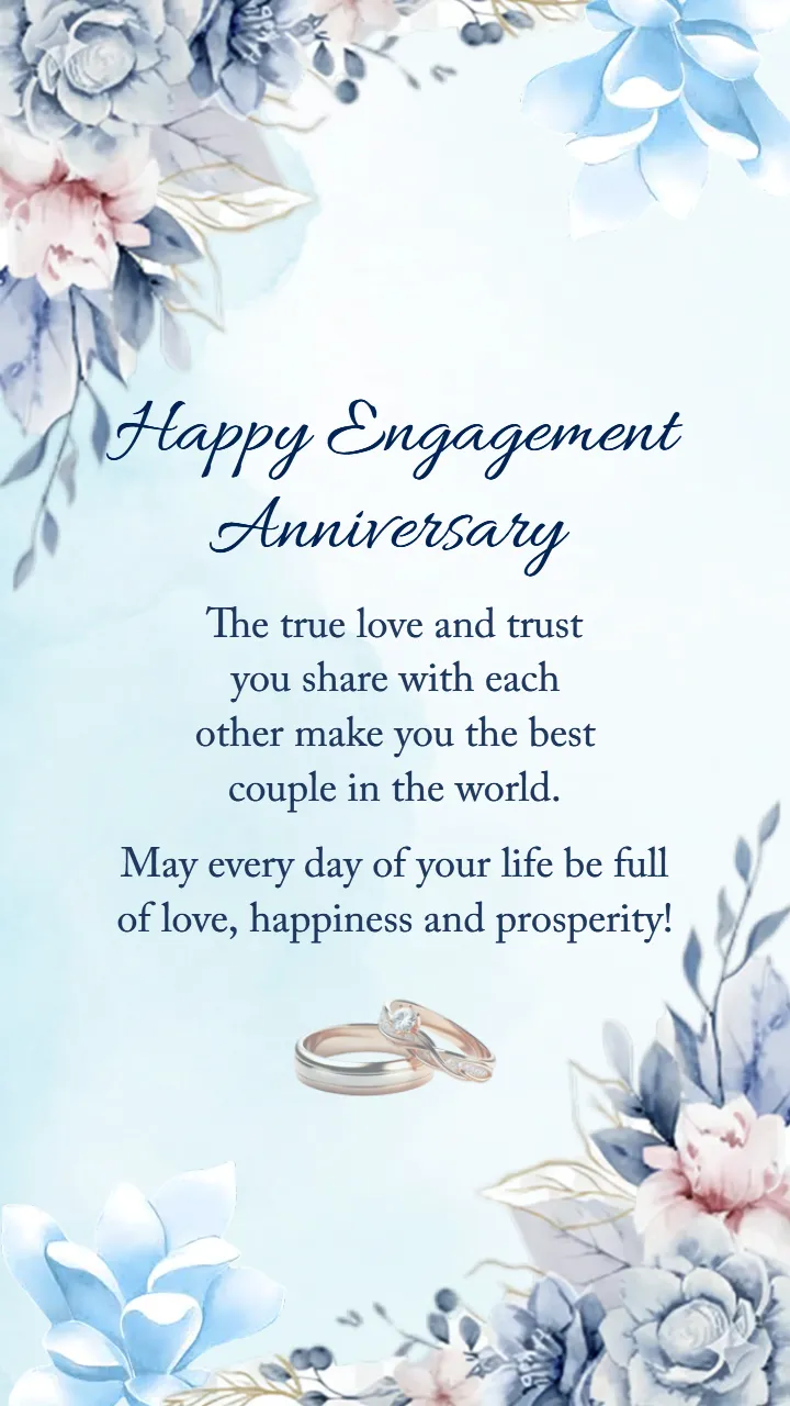 Engagement Anniversary Wishes in English for Couples Love