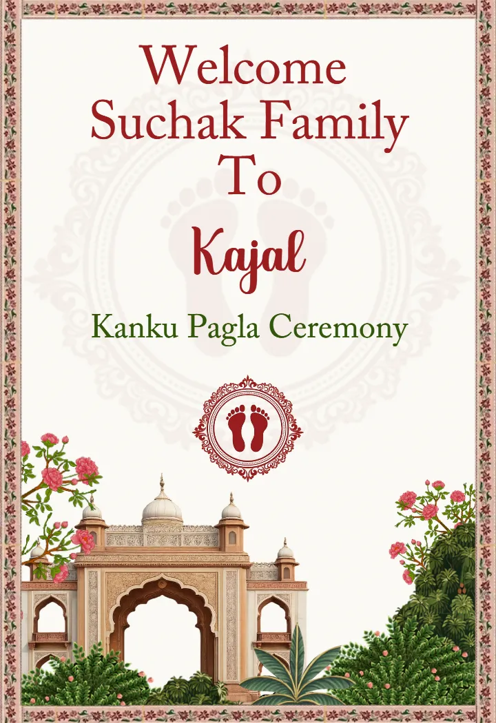 Custom Kanku Pagla Welcome Board with Palace Art