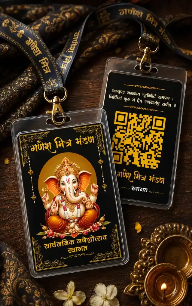 Ganpati Volunteer ID Card Design Online for Mandal Teams