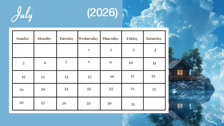 Calendar templates for 2026 mountain sunrise theme