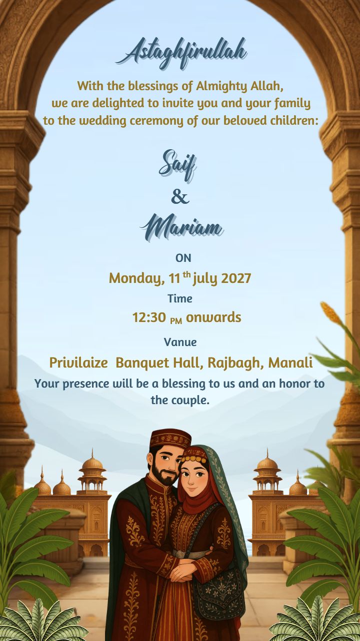 Traditional Kashmiri Wedding Invitation Design