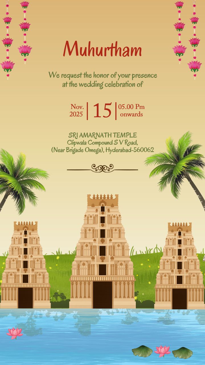 Online South Wedding Invitation Card Maker With Music