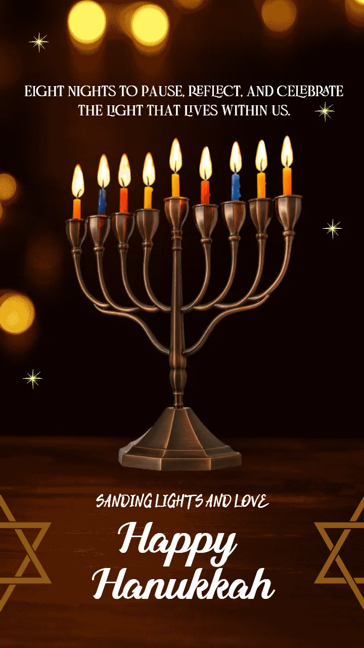Happy Hanukkah Status Video With Warm Candle Blessings