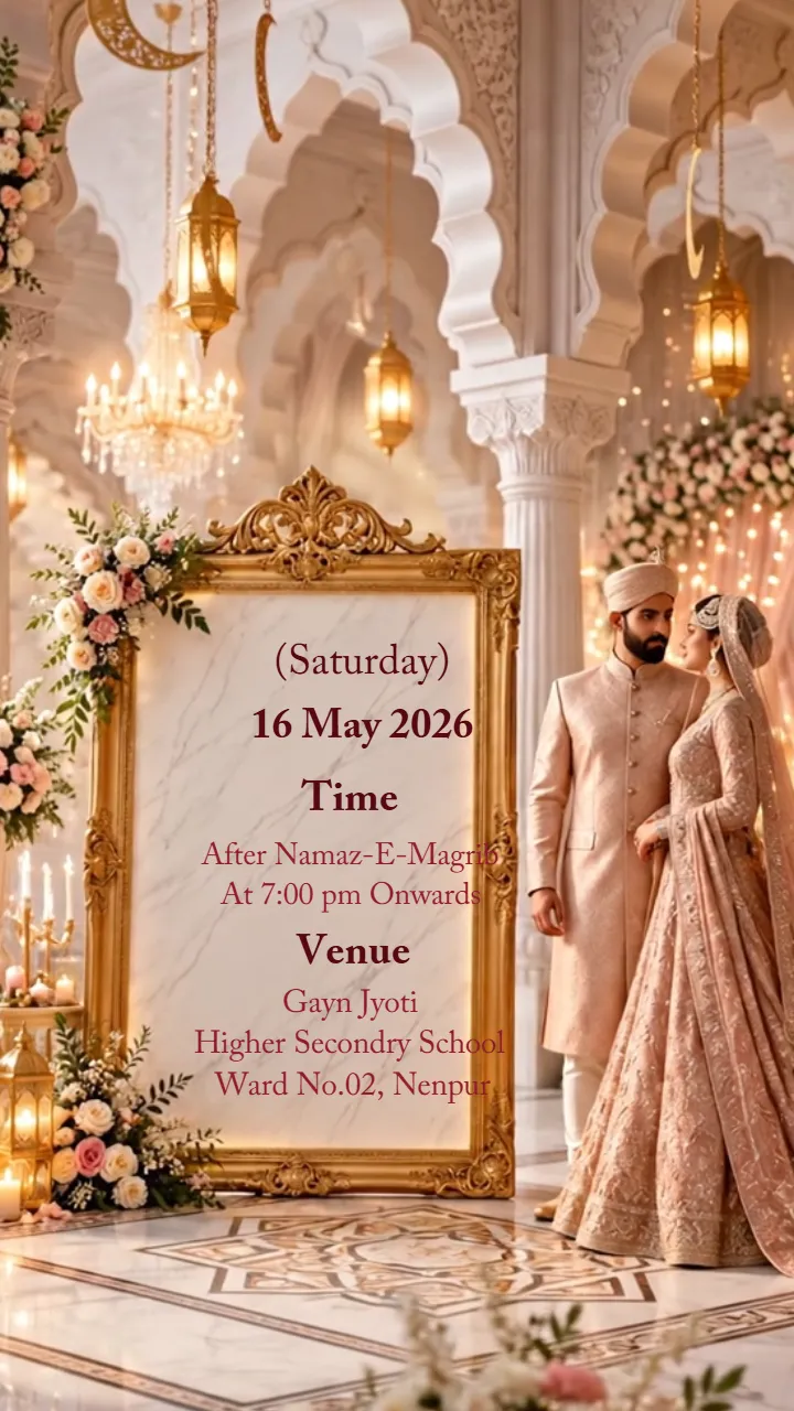 3D Muslim Wedding Invitation Video with Crescent Moon Arch