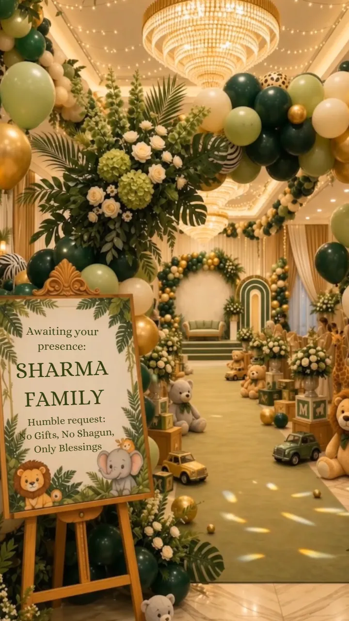 Jungle Safari 1st Birthday Invitation Video for Celebration
