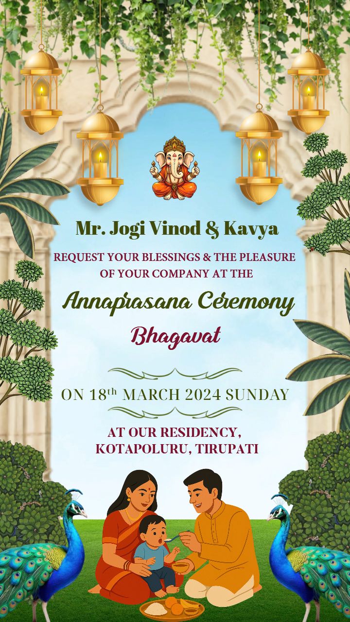 Annaprashan Card Template with Royal Cultural Touch