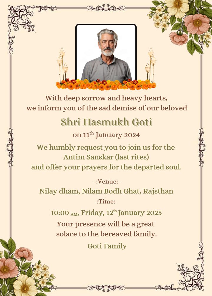 Funeral Ceremony Card Editable And Easy To Customize
