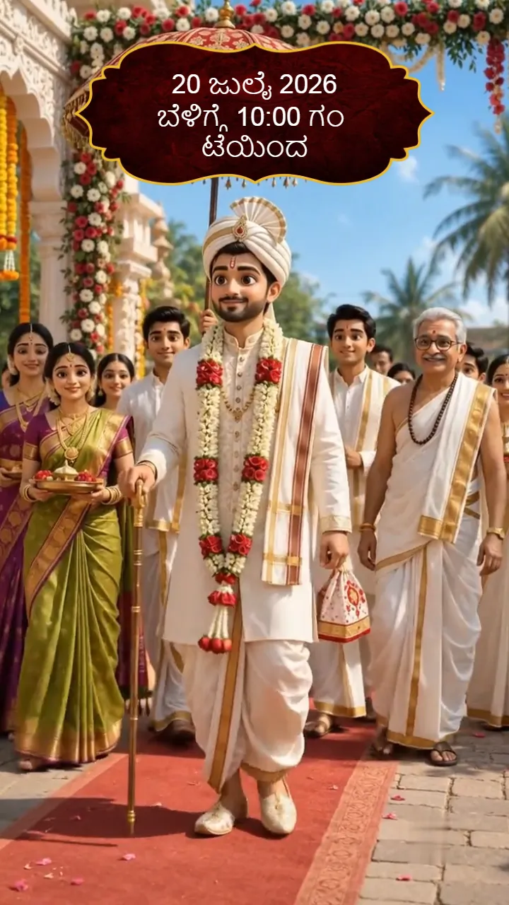 3D Kannada Wedding Invitation Video for Temple Wedding Theme