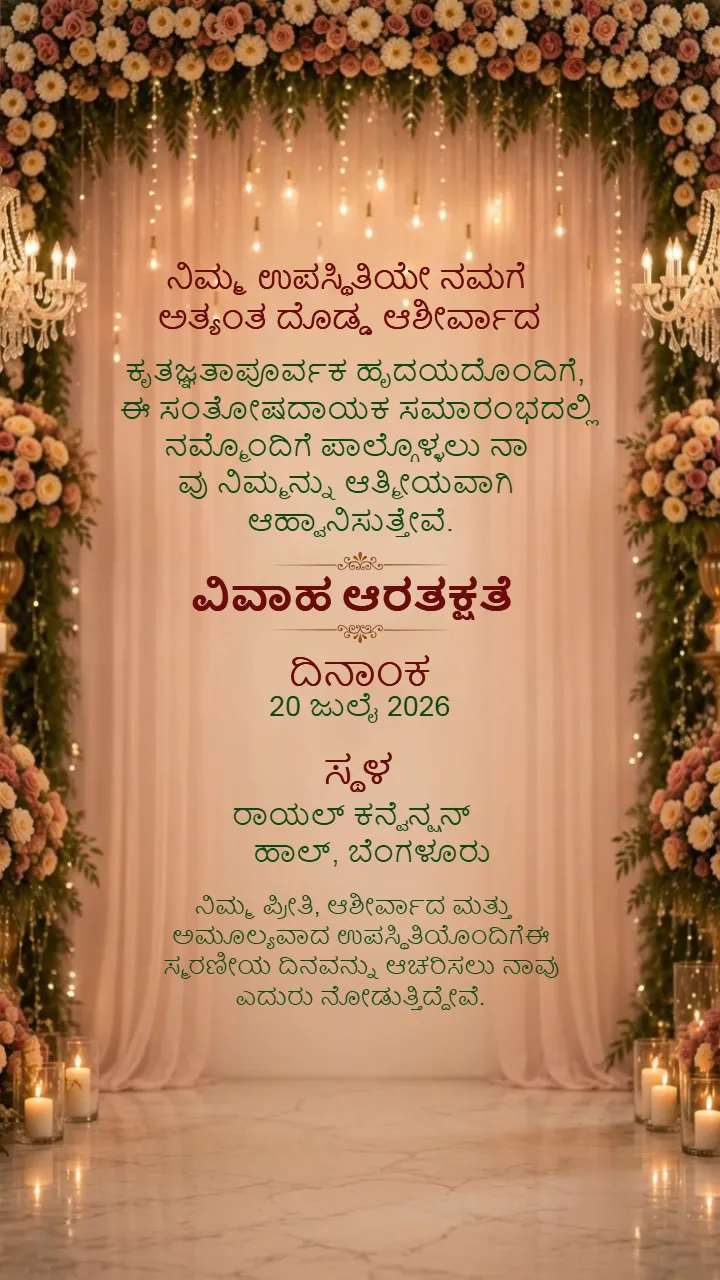 3D Kannada Wedding Invitation Video for Temple Wedding Theme