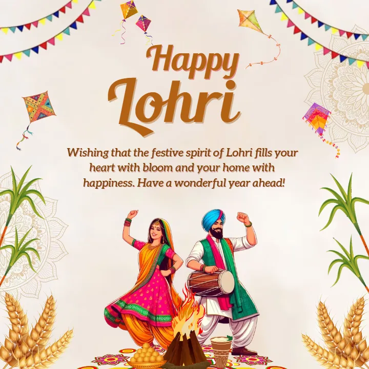 Free and Customizable Happy Lohri Wishes Image templates