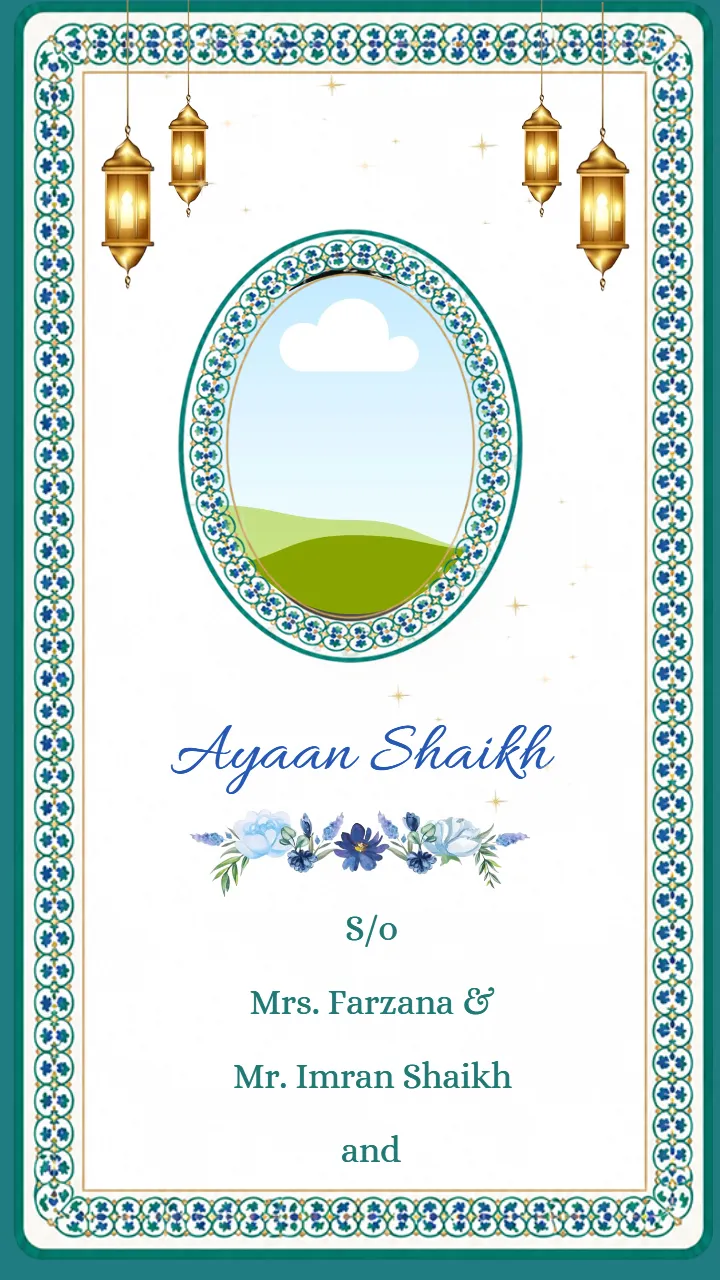 Muslim Wedding Invitation Video with Premium Floral Border