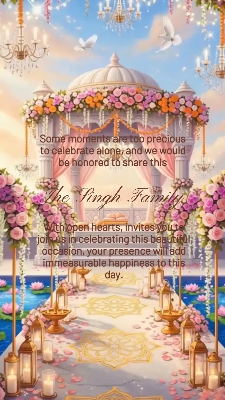 Wedding Invitation Video With Royal Indian Floral Theme