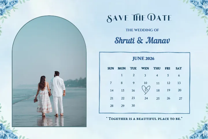 Save the Date Calendar Templates for Wedding Invitations