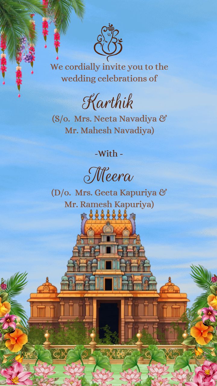 Tamil Wedding Invitation Video with Ganesha Motif