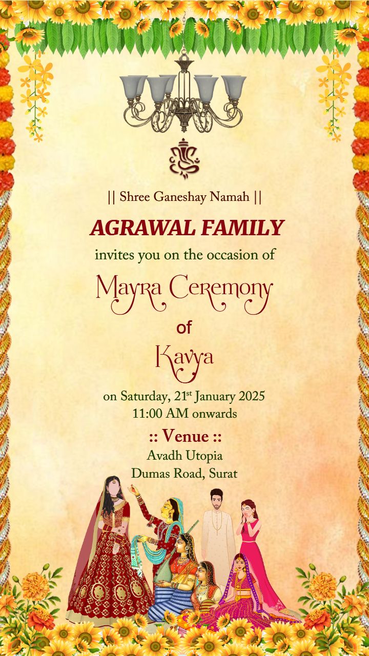 Celebrate traditions with mayra ceremony card template