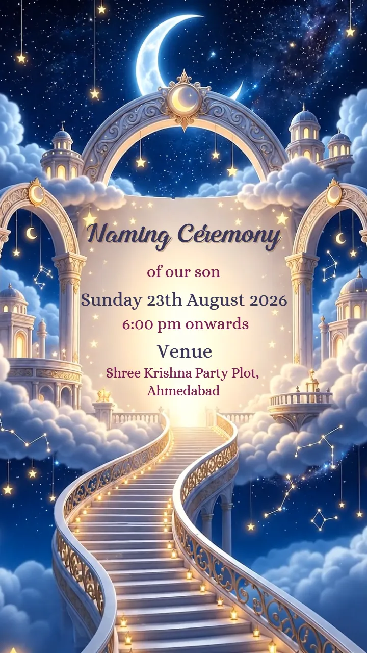 3D Naming Ceremony Invitation Video with Heaven Theme