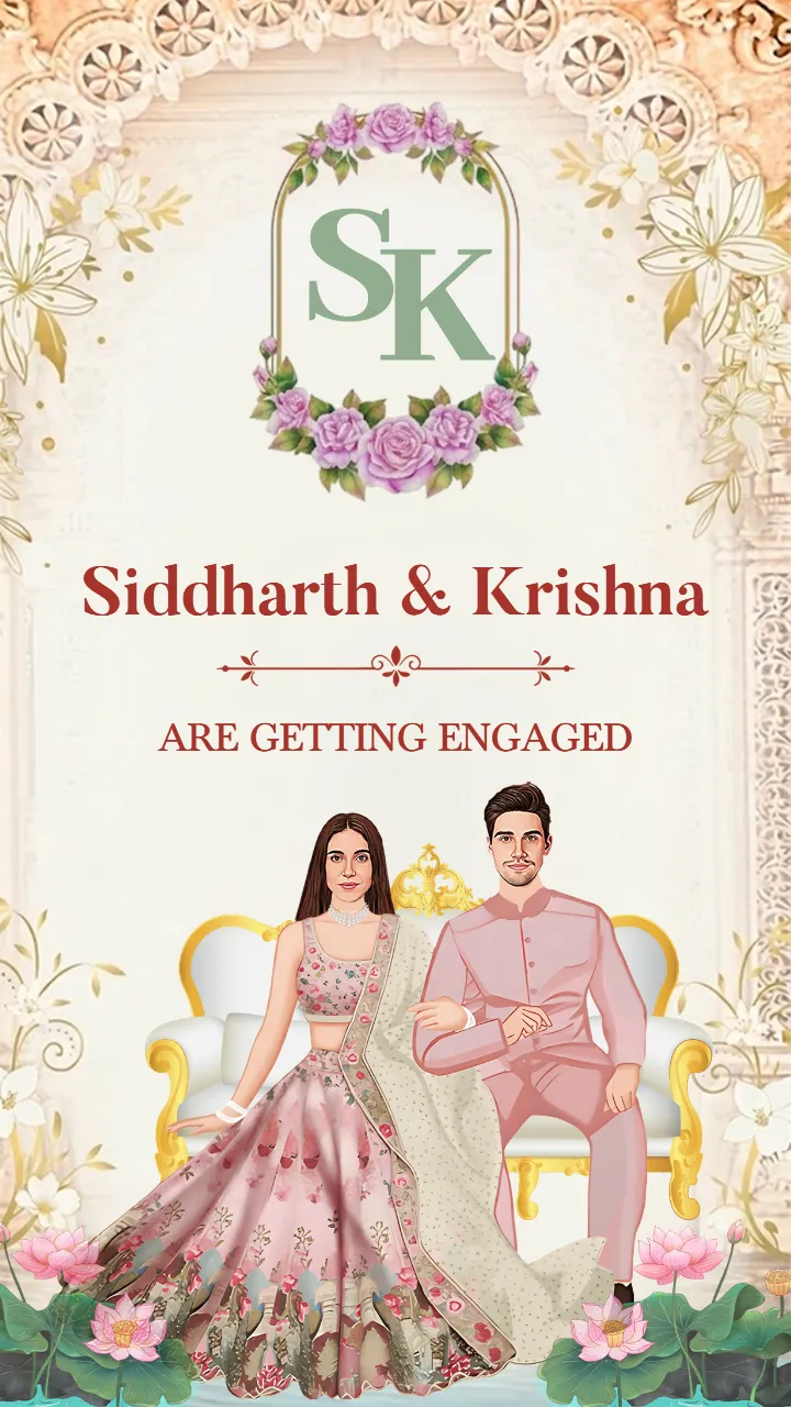 Peacock Palace Inspired Royal Engagement Video Invitation