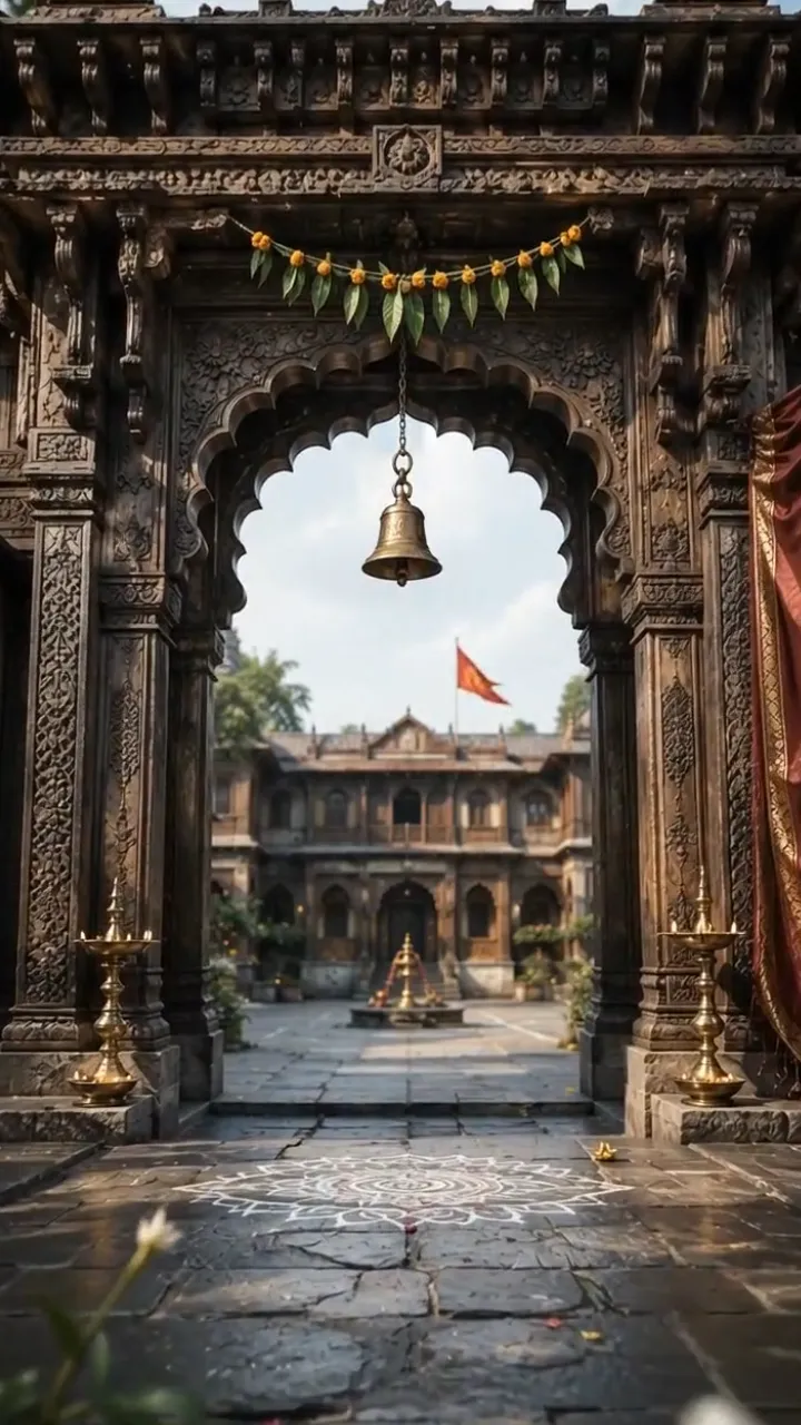 3D Wedding Invitation Video with Traditional Temple Theme