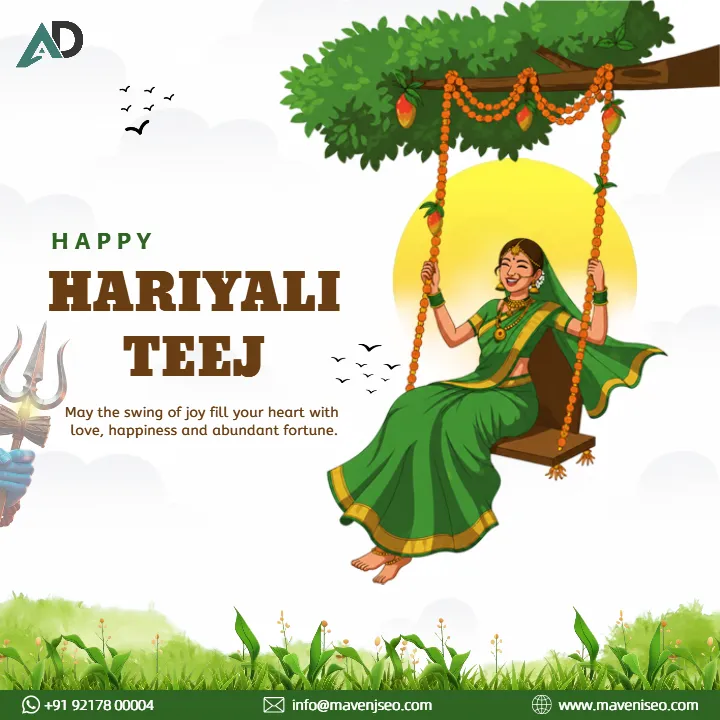 Stylish Hariyali Teej Branding Post Templates Online Today