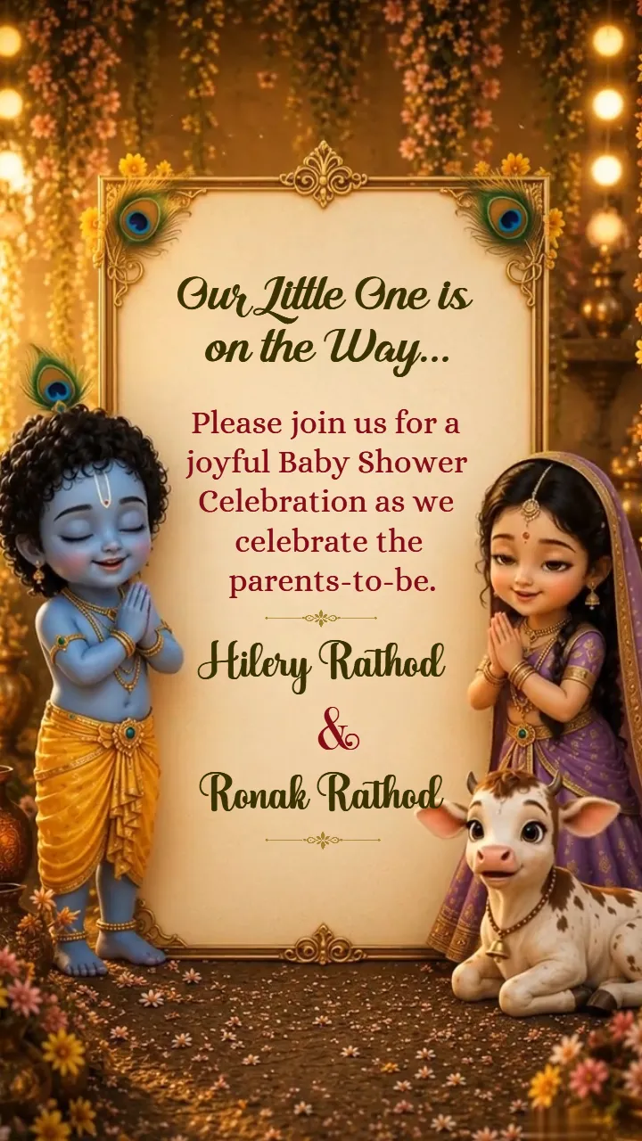 3D Baby Shower Invitation Video with Baby Krishna Animation