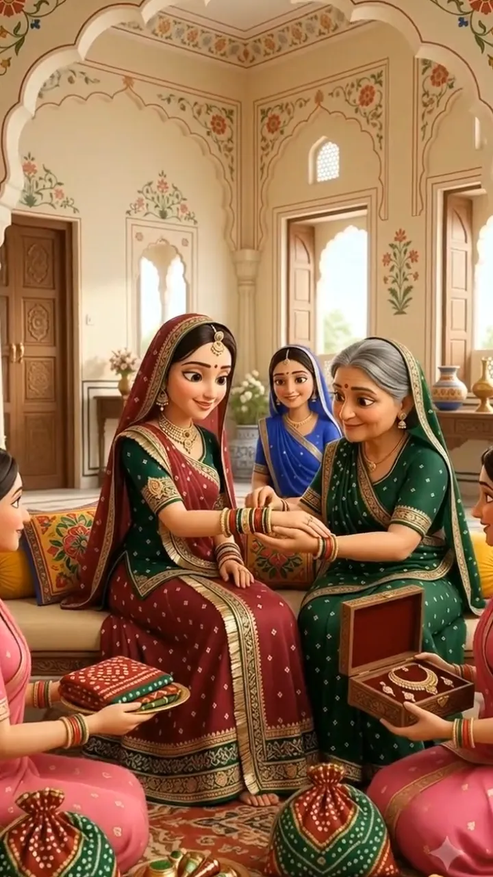 3D Sinjara Teej Invitation Video with Rajasthani Theme